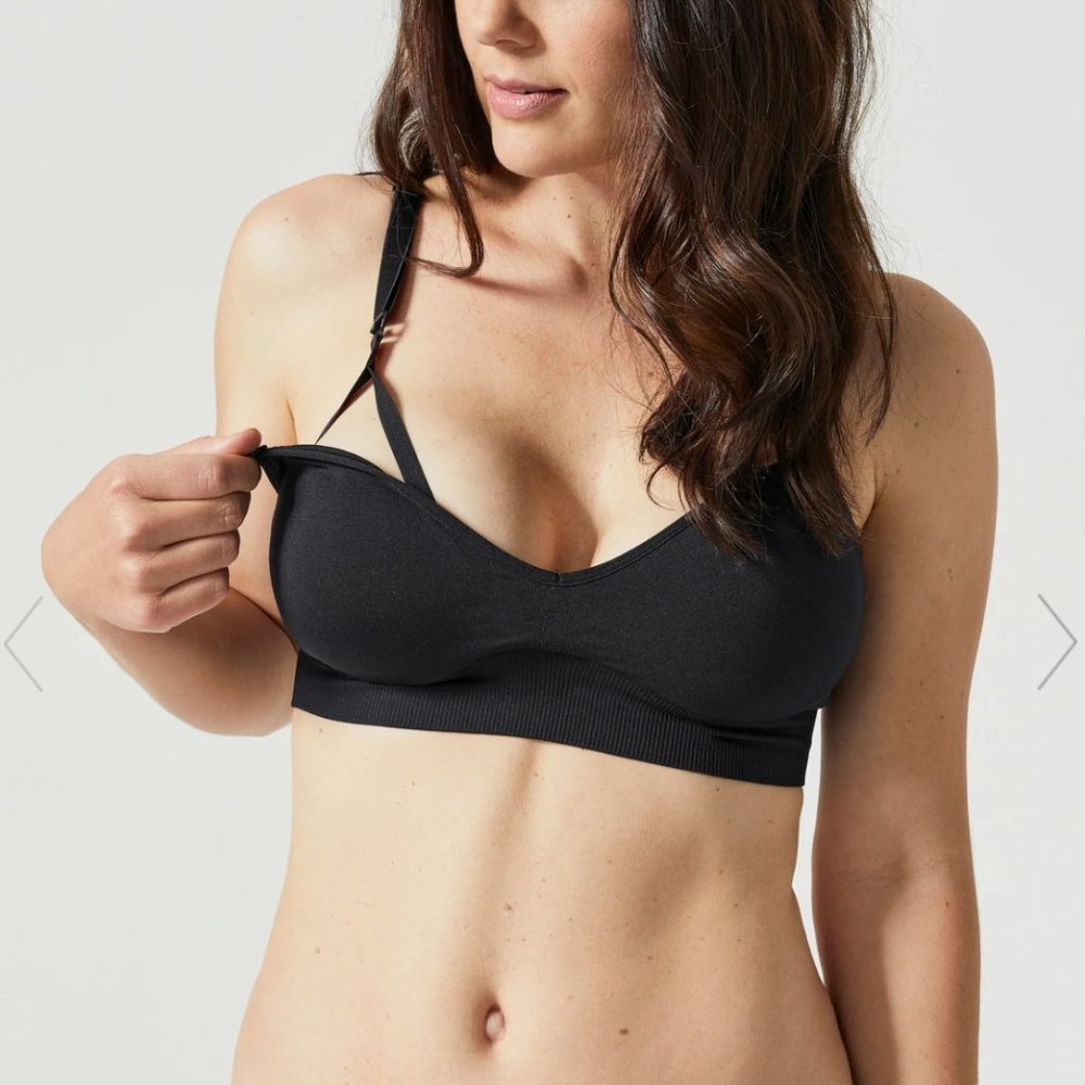 Blanqi Cooling Maternity + Nursing Bra Black Size Medium